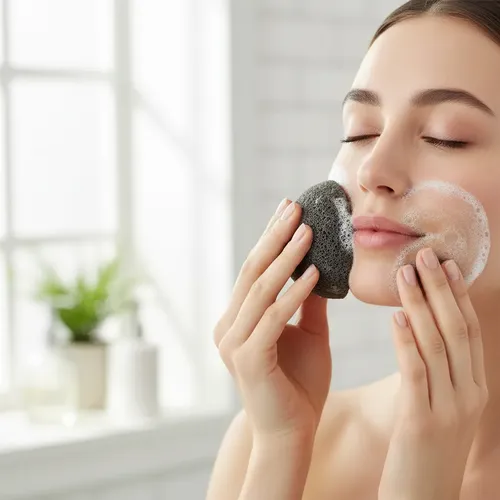 Konjac Esponja Vegetal Facial De Carbon Pieles Grasas Pollie