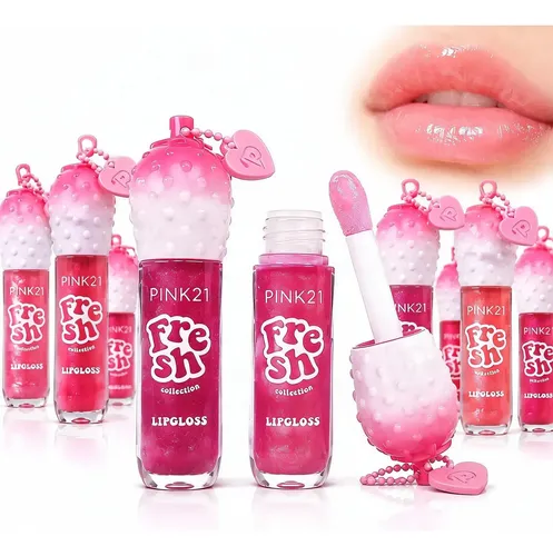 Gloss Labial Pink21 Fresh Collection Brillo Llavero Corazón
