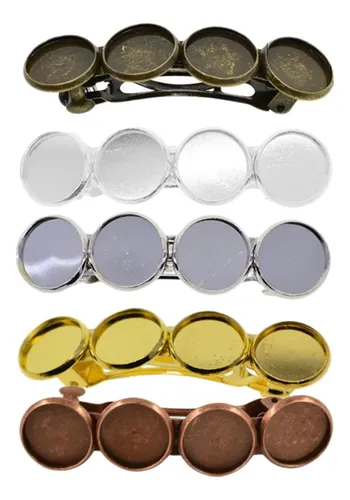 5 Pinzas Para El Pelo Con Bisel, Broches En Blanco, Joyas