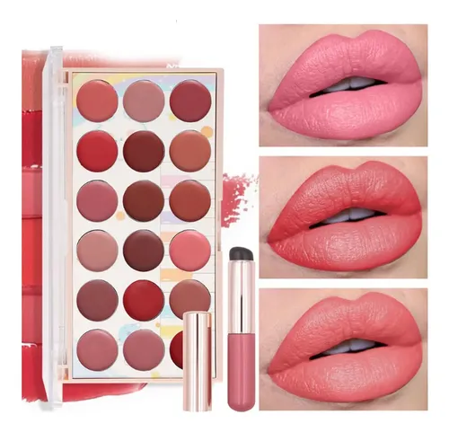 Paleta Labial 18 Tonos Maquillaje Profesional