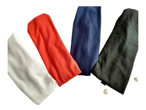 Pack De 2 Vinchas Tela Colores Escolares Y De Moda Color Blanco Tela Elastizada
