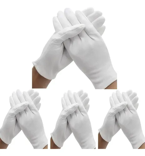 Guantes Algodón Blancos Hidratantes 12 Pares