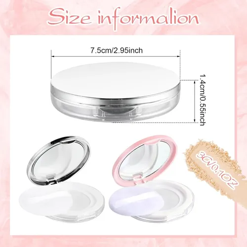 Conjuno De Estuches Vacíos Para Polvo 0.17 Oz Con Espejo