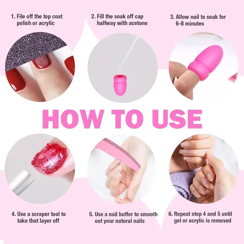 Kit De Removedor De Esmalte En Gel Magnetic Time Rosa 4 En 1
