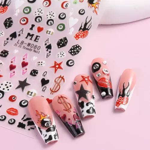 Pegatinas Para Uñas Fspronail, Diseño De Bola De Billar En R