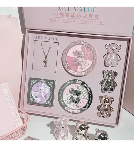 Ry. Set De Maquillaje Rosa Con Cadena, Caja Regalo, /cj
