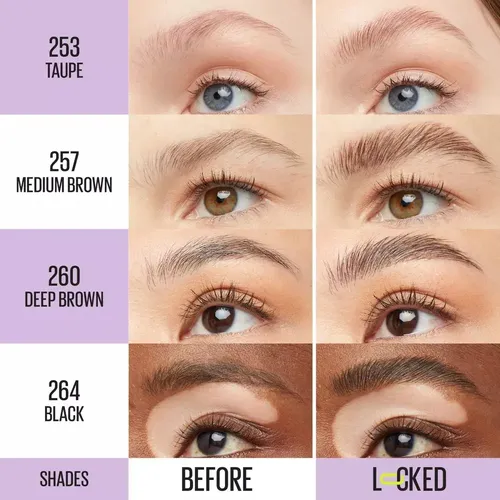 Maybelline Super Lock Brow Glue Eyebrow Gel Cejas 7ml Color 260 Deep Brown