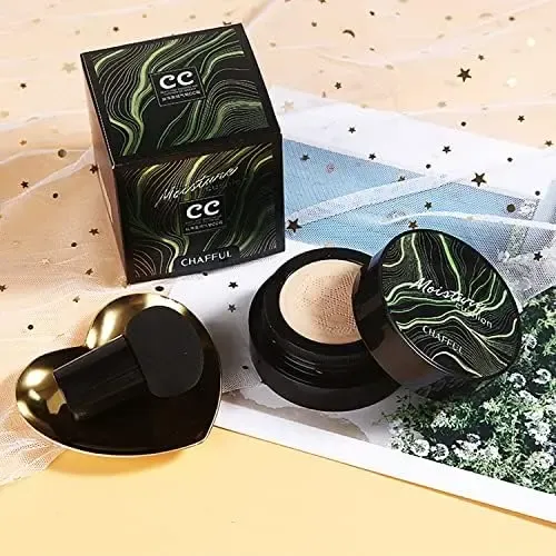 2 Pcs Air Cushion Cc Cream Nature Foundation, Brocha Para Ba