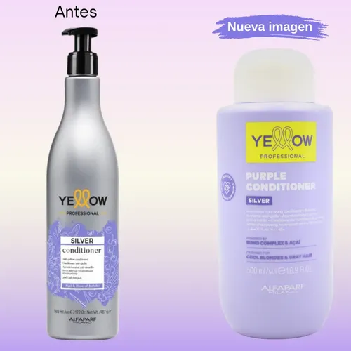 Yellow Silver Matizador Violeta para Rubios Fríos y Grises Acondicionador 500ml