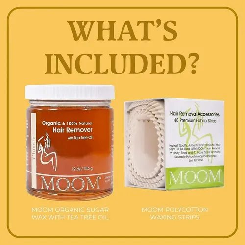 Kit Depilatorio Moom Con Cera De Azúcar Orgánica Y Tiras