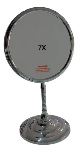 Espejo Redondo De Pie Flexible 5x Aumento Cromado Gradom