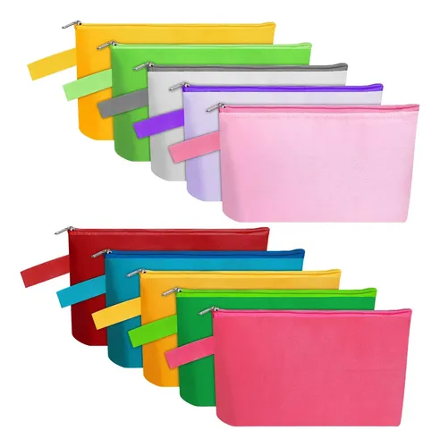Bolsa De Maquillaje De Lona Sinzip Mn-wb07 10 Piezas Multico