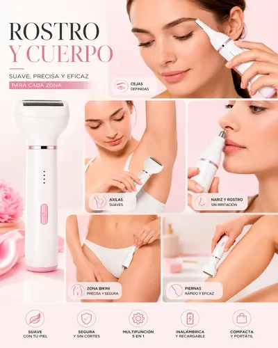 Depiladora Eléctrica Mujer 5en1 Facial Corporal Afeitadora