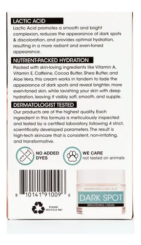 Crema Hidratante Advanced Clinicals, Eliminador De Manchas O