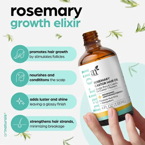 Set De Aceites Capilares Artnaturals Organic Rosemary Castor