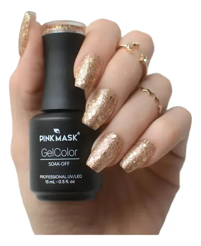 Esmalte GelColor Pink Mask Soak-Off en Tono Peaceful Night, 15 mL