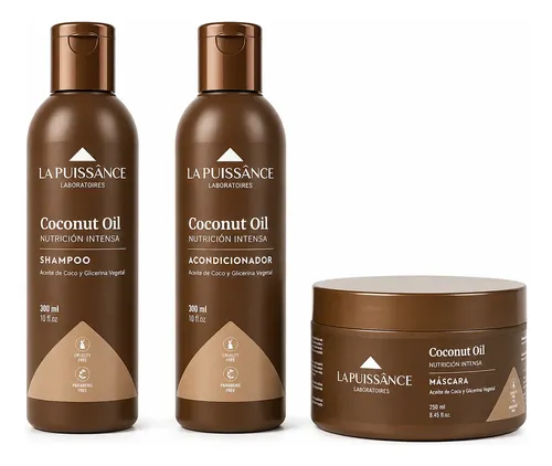 Shampoo + Acondicionador + Mascara Coconut Oil La Puissânce