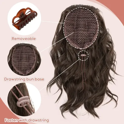 Cola Ponytail Corta Taurina Fibra Alta Temperatura P065