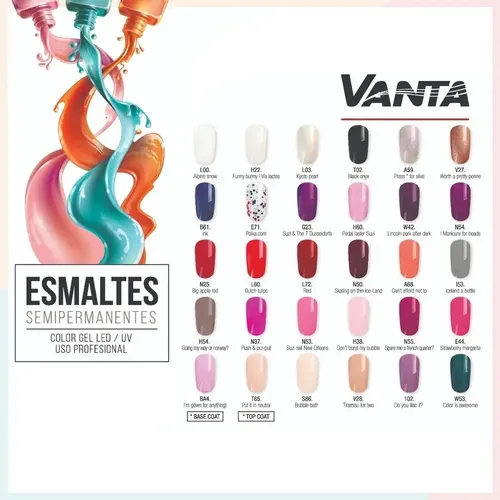 Vanta X12 Esmaltes Semipermanentes Gel On-off Cabina X 15 Ml