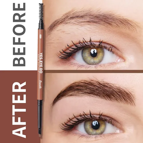 Delineador De Cejas Negro Impermeable Con Cepillo