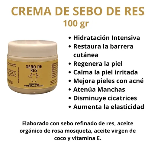 Crema De Sebo De Res. Cicatrizante Dermatitis