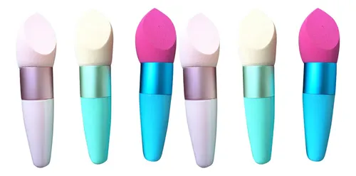 // 2 Esponjas De Maquillaje Cabeza De Hongo Con Mango .