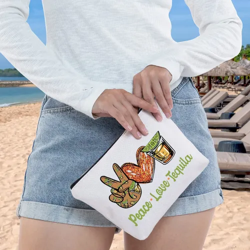 Bolsa De Cosméticos Wampa Funny Tequila Peace Love Tequila W