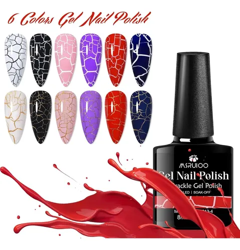 Set Gel Crackle 6 Piezas Msruioo