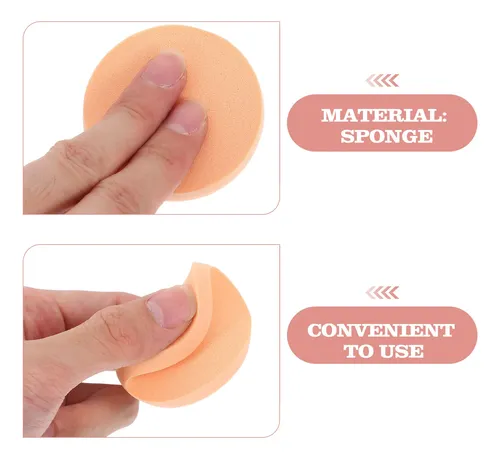 24pcs Khaki Makeup Sponge Set Round Powder Puff Latex Cotton