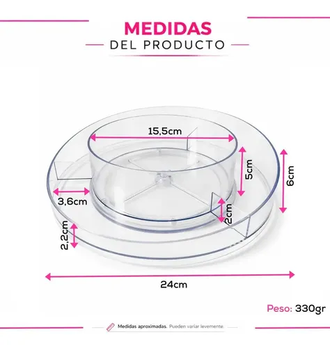 Organizador Multiuso De Acrílico Transparente Y Giratorio
