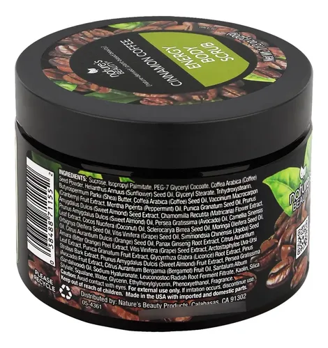 Exfoliante Corporal Nature’s Beauty Canela Y Café Energizant