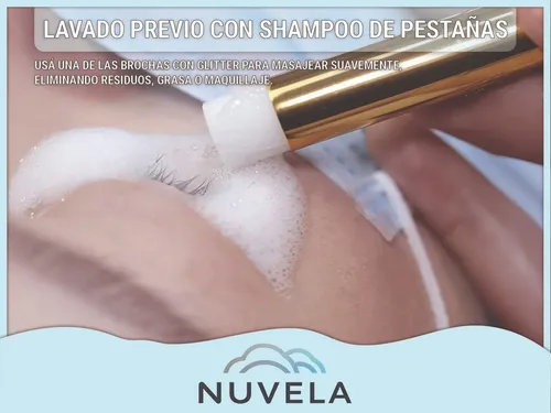 Kit Limpieza Pestañas Lash Shampoo Botella Ventilador