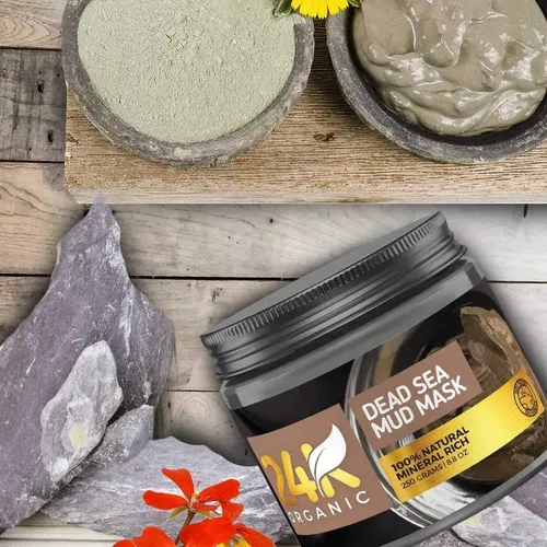 Mascarilla De Arcilla Dead Sea 24k Orgánica 8.8 Oz Con