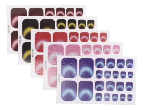 5pcs Pegatinas De Uña De Gato Con Brillo Para Uñas Gel No