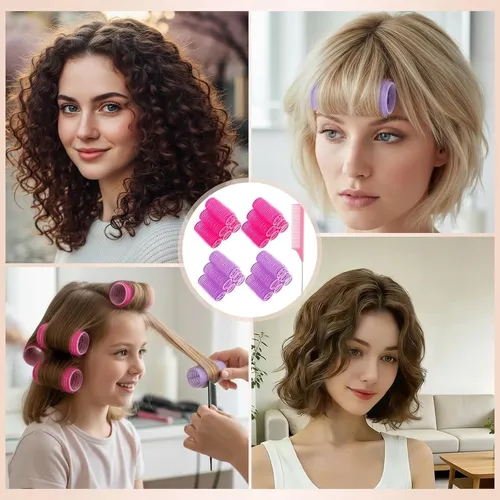 Rulos Sin Calor Para Cabello Corto Obeoby 25mm 24 Piezas