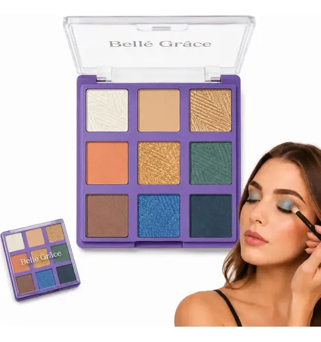 Paleta Tono 06 Sombras de Ojos X9 Tonos Brillante Mate Maquillaje Rostro Veoquiero