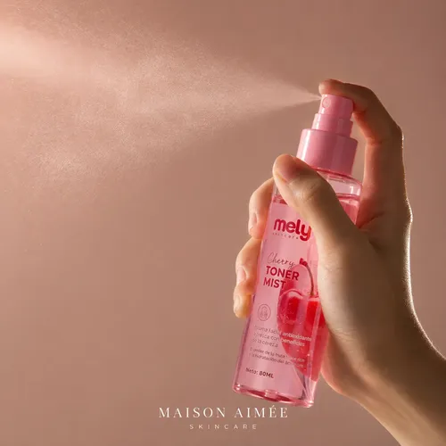 Tónico Facial Hidratante Cherry Toner Mist 80ml Linea Mely