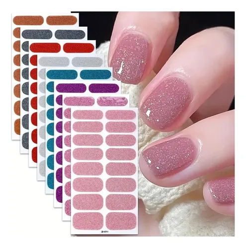 Kit De Envolturas De Uñas Completas 8sheets Con Tiras De