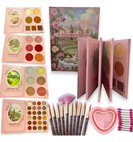 Kit De Maquillaje Profesional Libro Sombras+brocha+limpiador