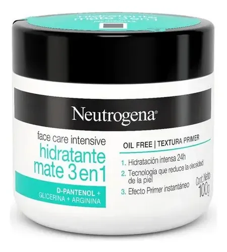 Crema facial NEUTROGENA® Face Care Intensive Hidratante Mate 3 en 1 100 gr