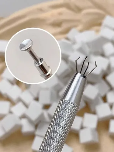 100 Minibloques De Esponja, Con Pinzas De Cuatro Puntas