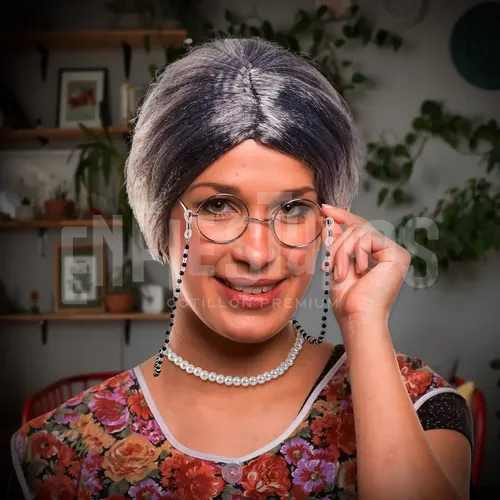 Peluca Abuela Rodete Cotillon Fiesta De Disfraces Carnaval