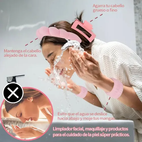 5 Diademas De Pelo Y Muñequeras Horquilla Maquillaje Spa N