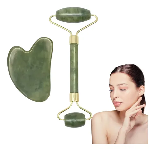 Masajeador Facial Natural Rodillo Cuarzo Contorno Ojos Piel