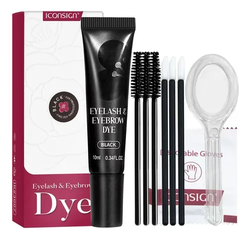 Kit Tinte Negro Cejas Pestañas Uso Directo Sin Revelador