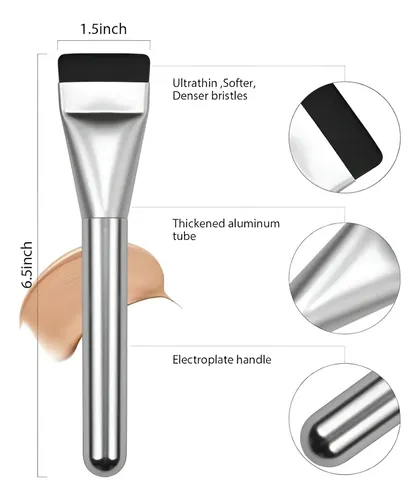 Brocha De Maquillaje Plana, Brocha Para Base Líquida