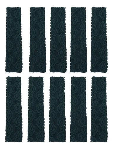 Cinta De Encaje, Elástica, Verde Oscuro, 10 Yardas Y 2 Pulga