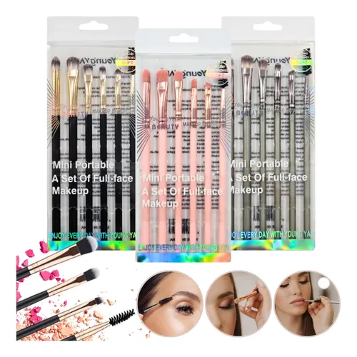 Set X6 Brochas Brush Para Maquillaje Profesional De Ojos