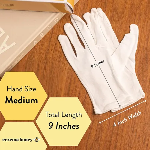 Guantes Algodón Blanco Para Eczema Reutilizables 24 Pares