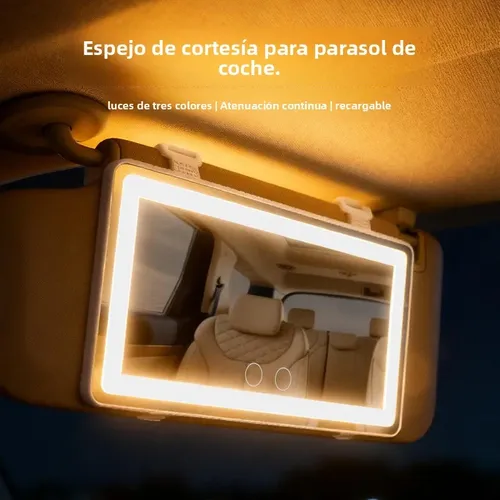 Espejo De Maquillaje Portátil Con Visera Solar Para Coche Co